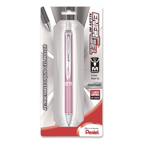Pentel® EnerGel Alloy RT Gel Pen, Retractable, Medium Black