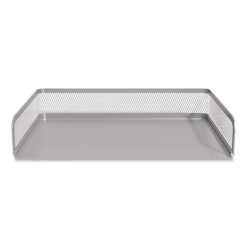 Wire Mesh Stackable Letter Tray, 1 Section, Letter Size Files, 12.99 x 9.84 x 2.76, Silver