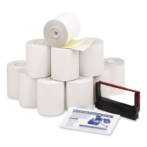 Credit/Debit Verification Kit, 3" x 90 ft, White/Canary