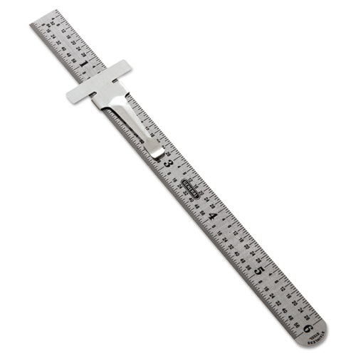 Precision Stainless Steel Ruler, Standard/metric, 6 In