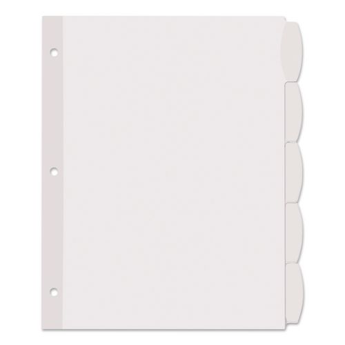 Image of Avery® Big Tab Printable White Label Tab Dividers, 5-Tab, 11 x 8.5, White, 4 Sets