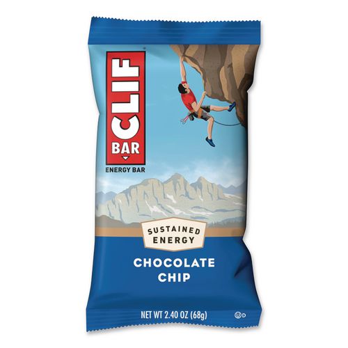 Energy Bar, Chocolate Chip, 2.4 oz, 12/Box