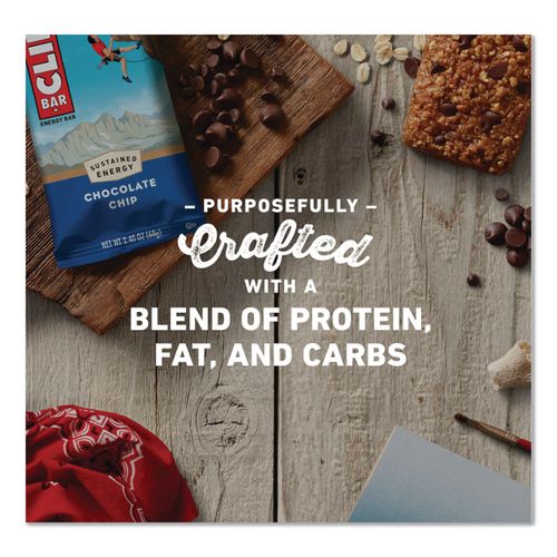 Energy Bar, Chocolate Chip, 2.4 oz, 12/Box