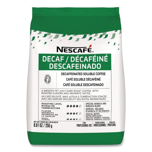Bulk Decaf Ground Coffee, Arabica, 8.81 oz Bag, 4/Carton