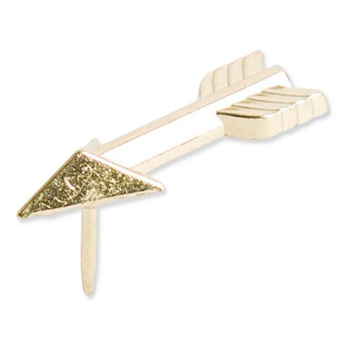 Fashion Push Pins, Steel, Gold, 0.38", 36/Pack