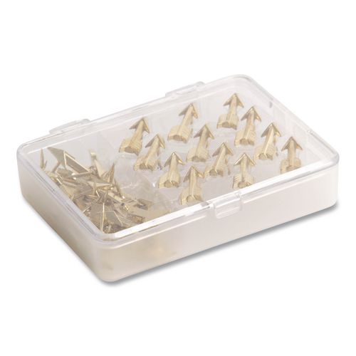 Fashion Push Pins, Steel, Gold, 0.38", 36/Pack