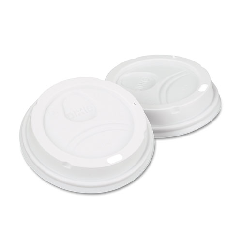 Dome Drink-Thru Lids, Fits 10 oz to 16 oz PerfecTouch; 12 oz to 20 oz WiseSize Cup, White, 50/Pack