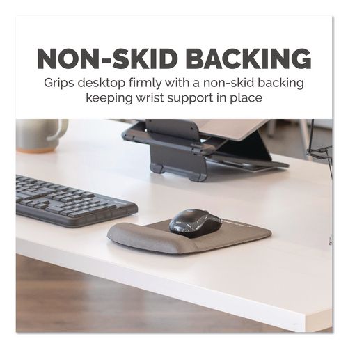 PlushTouch Mouse Pad with Wrist Rest, 7.25 x 9.38, Graphite