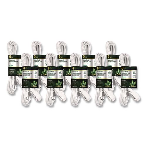GoGreen Power Household Extension Cord, 12 ft, 13 A, Brown, 3/Pack ; Ships in 1-3 business days