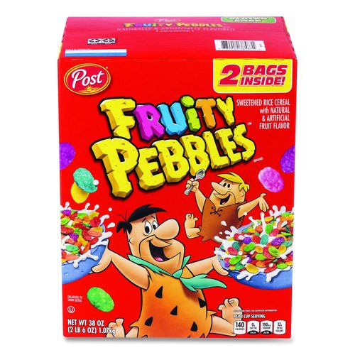 Fruity Pebbles Crispy Rice Cereal, 2 Bags/Box, 38 oz Box