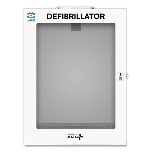 Alarmed Defibrillator Wall Cabinet, 14.5 x 6.75 x 18.25, White