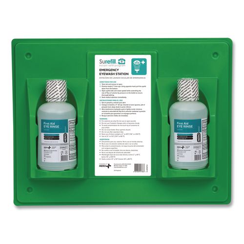 Emergency Eyewash Station, 16 oz Bottle, 2 Bottles/Station
