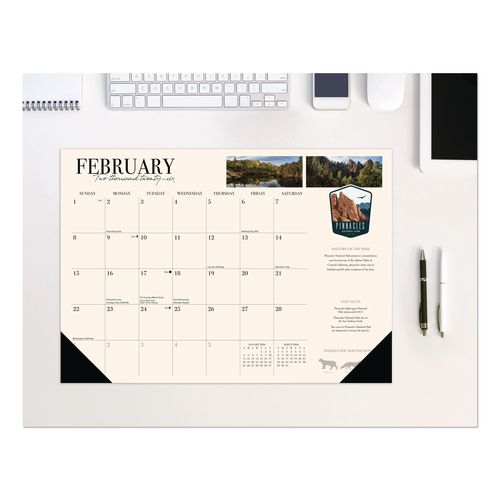National Parks Small Monthly Desk Pad Calendar, 17 x 12, Multicolor Sheets, Black Headband/Corners, 12-Month (Jan-Dec) 2026