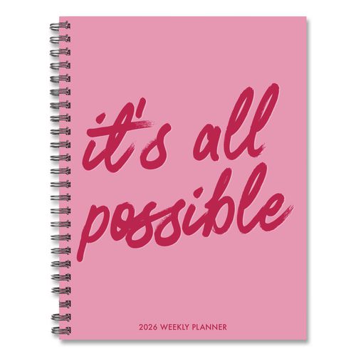 It's All Possible Weekly/Monthly Planner, 8.5 x 6.5, Pink Cover, 12-Month (Jan to Dec): 2026