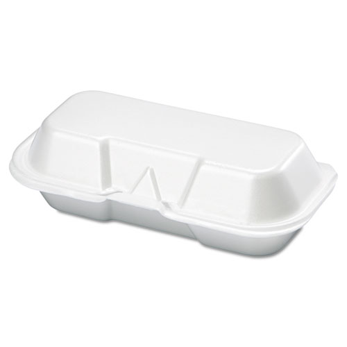 Foam Hot Dog Container, 7 3/8 X 3 9/16 X 2 1/4, White, 125/bag, 4 Bags/carton