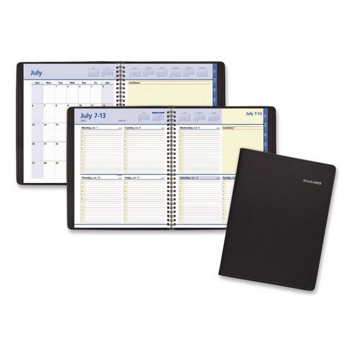 QuickNotes Academic Weekly/Monthly Planner, 10 x 8, Black Cover, 13-Month: July 2025 to July 2026