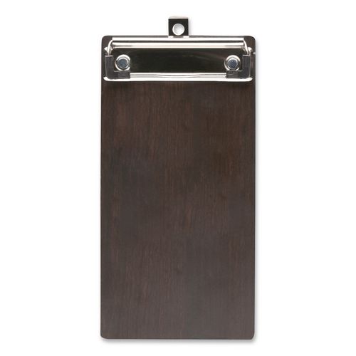 Check/Menu Holder, 4 x 8.1, Dark Woodgrain/Silver