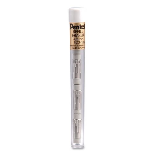 Eraser Refills for Cushi/EnerGize-X/Gizmo/Hot Shots/Sharp Kerry/Technica-X/Wow! Pencil, White, 4/Pack
