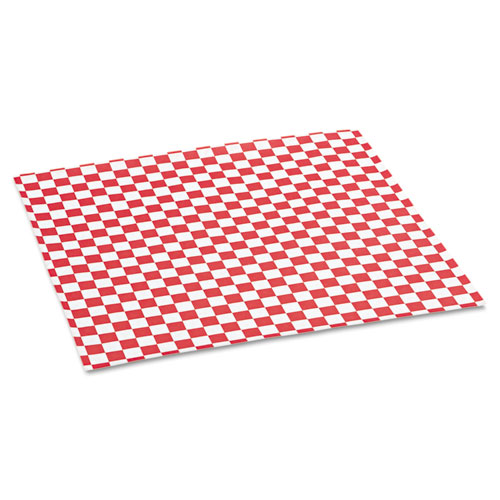 Image of Bagcraft Grease-Resistant Paper Wraps And Liners, 12 X 12, Red Check, 1,000/Box, 5 Boxes/Carton