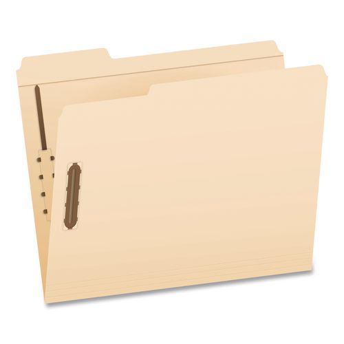 Manila Fastener Folders, 1/3-Cut Tab: Assorted, Expands 0.75", 2 Fasteners, Letter Size, 50/Box