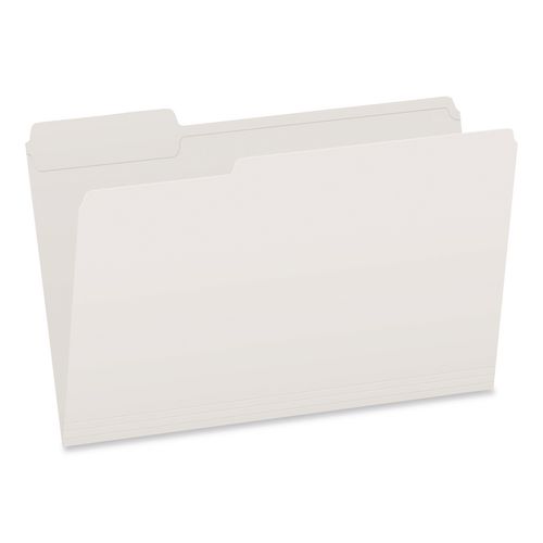 Double-Ply Reinforced Top Tab Colored File Folders, 1/3-Cut Tabs: Assorted, Legal, 0.75" Expansion, White, 100/Box