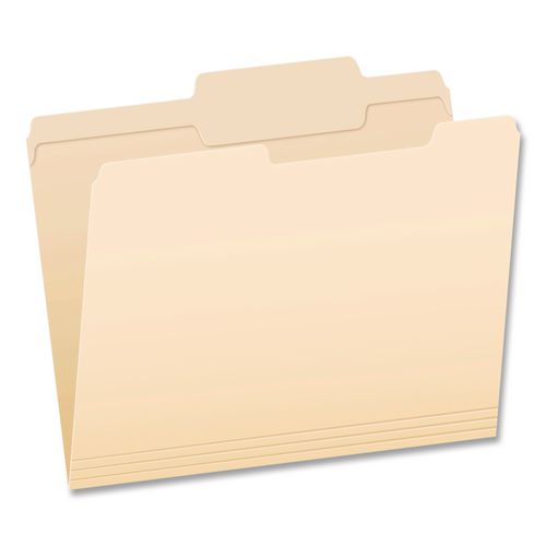 Reinforced Top Tab Manila File Folders, 2/5-Cut Tabs: Right of Center Position, Letter Size, Manila, 100/Box