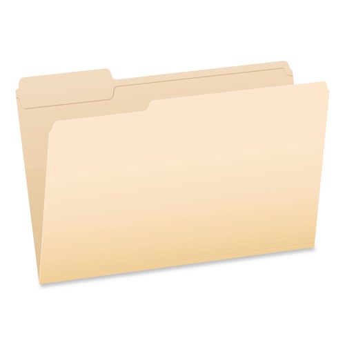 Reinforced Top File Folders, 1/3-Cut Tabs: Assorted Positions, Legal Size, Manila, 100/Box