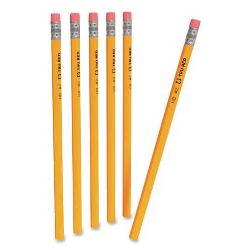 Wooden Pencils, HB (#2), Black Lead, Yellow Barrel, 12 Pencils/Pack, 72 Packs/Carton
