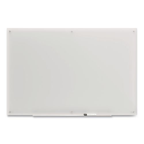 Tempered Glass Dry Erase Board, Frosted, 6 ft x 4 ft, White Surface
