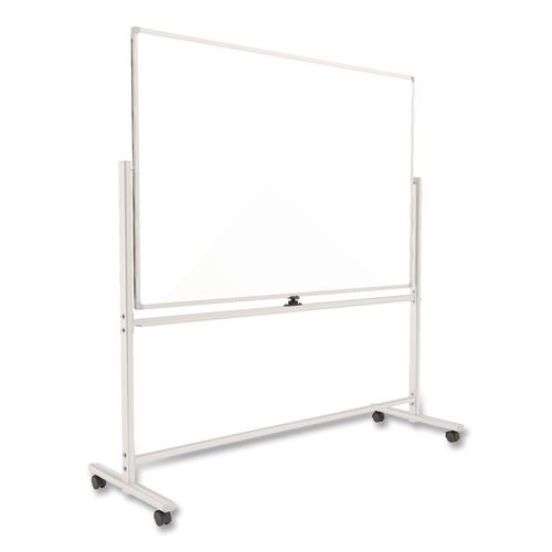 Magnetic Steel Mobile Dry Erase Board, 60 x 40, White Surface, Silver Aluminum Frame