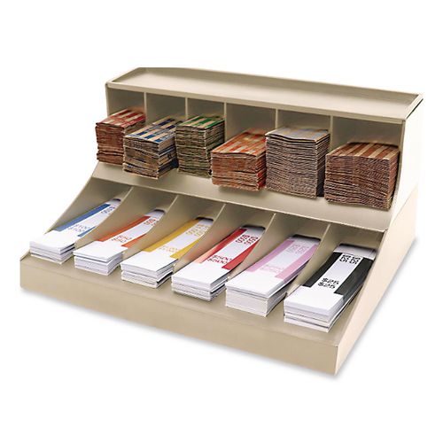 CONTROLTEK® Coin Wrapper and Bill Strap Two-Tier Rack, 11 Compartments ...