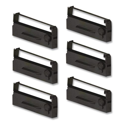 900874 Cash Register Ribbon, Black, 6/Box