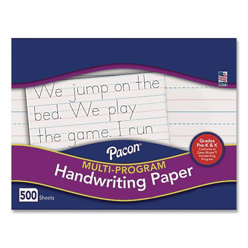 Multi-Program Picture Story Paper, 30 lb Bond Weight, 1/2" Long Rule, One-Sided, 8.5 x 11, 500 Sheets/Ream