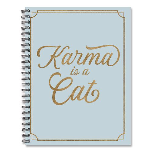 Karma is a Cat Weekly/Monthly Planner, 8.5 x 6.5, Blue Cover, 12-Month (Jan to Dec): 2026