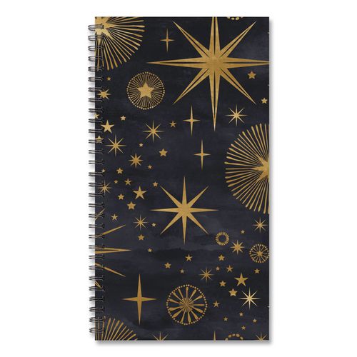 Celestial Softcover Weekly/Monthly Spiral Planner, 6.5 x 3.5, Black/Gold Cover, 12-Month (Jan to Dec): 2026