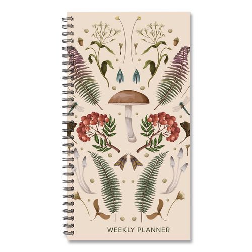 Woodland Mushroom Softcover Weekly/Monthly Spiral Planner, 6.5 x 3.5, Multicolor Cover, 12-Month (Jan to Dec): 2026