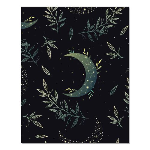 Floral Moon Monthly Planner, 9.5 x 7.5, Black Cover, 12-Month (Jan to Dec): 2026