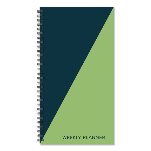 Navy Lime Duotone Softcover Weekly/Monthly Spiral Planner, 6.5 x 3.5, Navy/Lime Cover, 12-Month (Jan to Dec): 2026