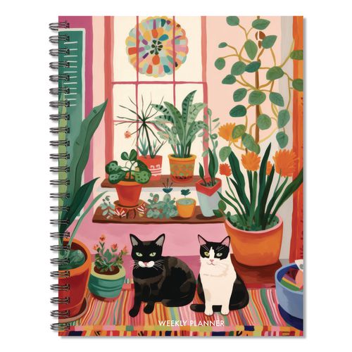 Cats Love Plants Weekly/Monthly Planner, 8.5 x 6.5, Multicolor Cover, 12-Month (Jan to Dec): 2026