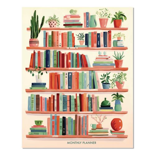 Boho Books Monthly Planner, 9.5 x 7.5, Multicolor Cover, 12-Month (Jan to Dec): 2026