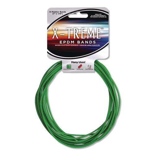 X-TREME EPDM Bands, Size 117B, Green, 10/Pack