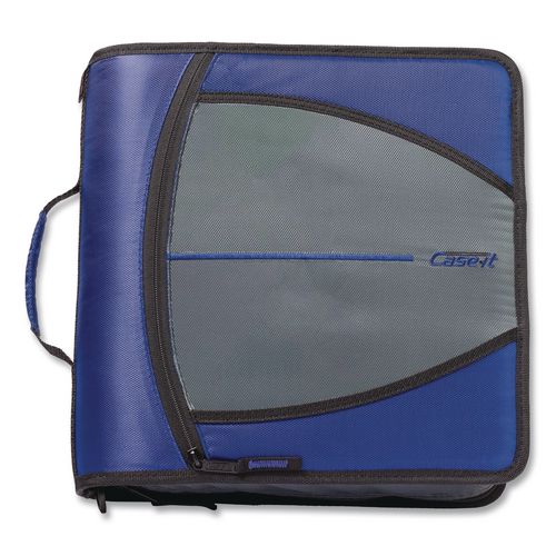 Mighty Zip Tab Binder, 3 Rings, 3" Capacity, 11 x 8.5, Blue