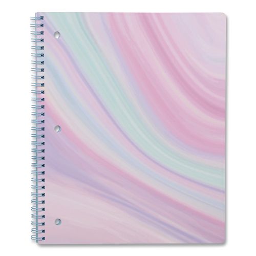 Twin-Wire Notebook, Randomly Assorted Pastel Marble Cover Designs, 1-Subject, Medium/College Rule, (80) 10.5 x 8.5 Sheets
