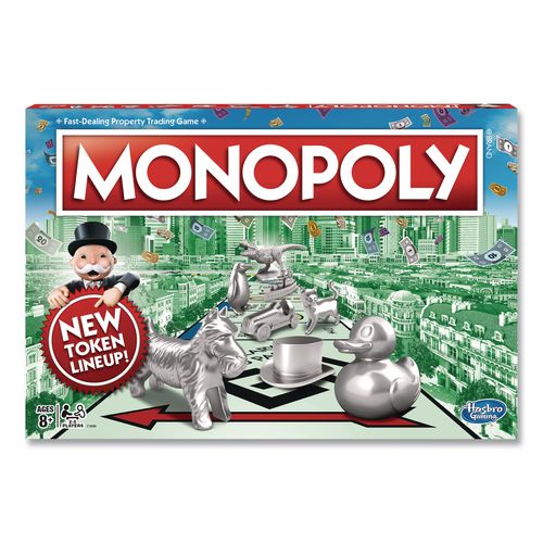 Monopoly New Edition Classic Board Game, 2 to 8 Players, Ages 8 and Up, 117 Pieces