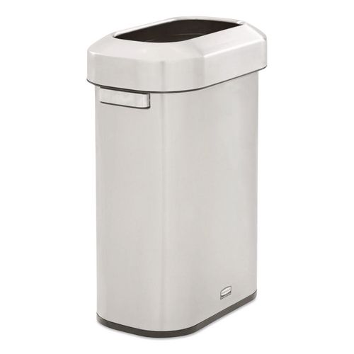 Rubbermaid® Commercial Refine Series Waste Receptacle, 15 gal, Plastic/Stainless Steel ;