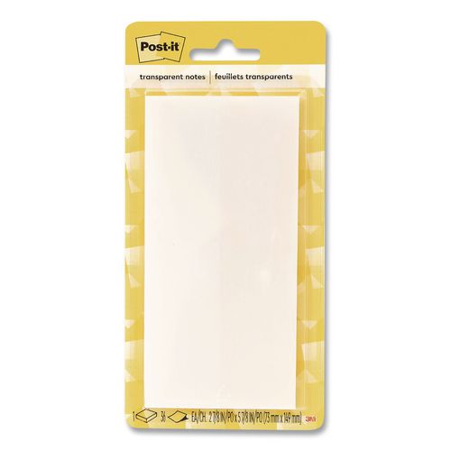 Transparent Notes, 2.88" x 5.88", Clear, 36 Sheets/Pad