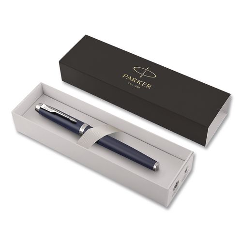IM Premium Rollerball Pen, Gift Box, Stick, Fine 0.7 mm, Black Ink, Black/Chrome Barrel