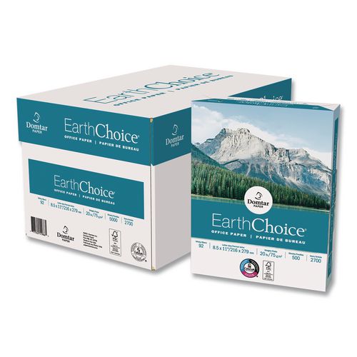 EarthChoice Office Paper, 92 Bright, 20 lb Bond Weight, 8.5 x 11, White, 500/Ream