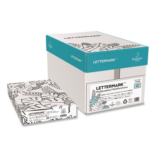 Colors 30% Recycled Multipurpose Color Paper, 20 lb Bond Weight, 8.5 x 14, Blue, 500 Sheets/Ream, 10 Reams/Carton