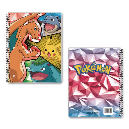 Licensed Spiral Notebook, Pokemon, 1-Subject, Wide/Legal Rule, Multicolor Cover, (70) 10.5 x 8 Sheets